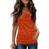imageZeagoo Tank Top for Women Trendy Going Out Tops Sleeveless Shirts Ruched Business Casual Basic Tunic TopsOrange