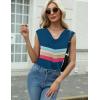 imageZeagoo Tank Top for Women Trendy Going Out Tops Sleeveless Shirts Ruched Business Casual Basic Tunic TopsRainbow Blue