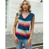 imageZeagoo Tank Top for Women Trendy Going Out Tops Sleeveless Shirts Ruched Business Casual Basic Tunic TopsRainbow Blue
