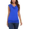 imageZeagoo Tank Top for Women Trendy Going Out Tops Sleeveless Shirts Ruched Business Casual Basic Tunic TopsRoyal Blue