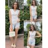 imageZeagoo Tank Top for Women Trendy Going Out Tops Sleeveless Shirts Ruched Business Casual Basic Tunic TopsWhite