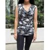 imageZeagoo Tank Top for Women Trendy Going Out Tops Sleeveless Shirts Ruched Business Casual Basic Tunic TopsWhite Lily