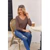 imageZeagoo Womens T Shirts Long Sleeve V Neck Basic Tee Soft Casual Loose Fit Fall Tops Outfits 2025Black  Brown  Grey