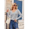 imageZeagoo Womens T Shirts Long Sleeve V Neck Basic Tee Soft Casual Loose Fit Fall Tops Outfits 2025Black  Brown  Grey