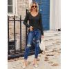 imageZeagoo Womens T Shirts Long Sleeve V Neck Basic Tee Soft Casual Loose Fit Fall Tops Outfits 2025Black  Brown  Grey