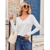 imageZeagoo Womens T Shirts Long Sleeve V Neck Basic Tee Soft Casual Loose Fit Fall Tops Outfits 2025Black  White  Dark Blue
