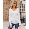 imageZeagoo Womens T Shirts Long Sleeve V Neck Basic Tee Soft Casual Loose Fit Fall Tops Outfits 2025Black  White  Grey