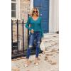 imageZeagoo Womens T Shirts Long Sleeve V Neck Basic Tee Soft Casual Loose Fit Fall Tops Outfits 2025Blue Green