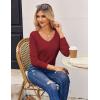 imageZeagoo Womens T Shirts Long Sleeve V Neck Basic Tee Soft Casual Loose Fit Fall Tops Outfits 2025Burgundy