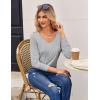 imageZeagoo Womens T Shirts Long Sleeve V Neck Basic Tee Soft Casual Loose Fit Fall Tops Outfits 2025Grey