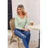 imageZeagoo Womens T Shirts Long Sleeve V Neck Basic Tee Soft Casual Loose Fit Fall Tops Outfits 2025Light Green
