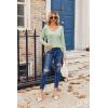 imageZeagoo Womens T Shirts Long Sleeve V Neck Basic Tee Soft Casual Loose Fit Fall Tops Outfits 2025Light Green
