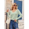 imageZeagoo Womens T Shirts Long Sleeve V Neck Basic Tee Soft Casual Loose Fit Fall Tops Outfits 2025Light Green