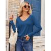 imageZeagoo Womens T Shirts Long Sleeve V Neck Basic Tee Soft Casual Loose Fit Fall Tops Outfits 2025Navy Blue