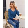 imageZeagoo Womens T Shirts Long Sleeve V Neck Basic Tee Soft Casual Loose Fit Fall Tops Outfits 2025Navy Blue