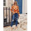 imageZeagoo Womens T Shirts Long Sleeve V Neck Basic Tee Soft Casual Loose Fit Fall Tops Outfits 2025Orange Skeleghost