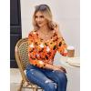 imageZeagoo Womens T Shirts Long Sleeve V Neck Basic Tee Soft Casual Loose Fit Fall Tops Outfits 2025Orange Skeleghost