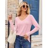 imageZeagoo Womens T Shirts Long Sleeve V Neck Basic Tee Soft Casual Loose Fit Fall Tops Outfits 2025Pink