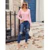 imageZeagoo Womens T Shirts Long Sleeve V Neck Basic Tee Soft Casual Loose Fit Fall Tops Outfits 2025Pink