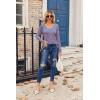 imageZeagoo Womens T Shirts Long Sleeve V Neck Basic Tee Soft Casual Loose Fit Fall Tops Outfits 2025Pink Green Striped