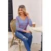 imageZeagoo Womens T Shirts Long Sleeve V Neck Basic Tee Soft Casual Loose Fit Fall Tops Outfits 2025Pink Green Striped