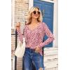 imageZeagoo Womens T Shirts Long Sleeve V Neck Basic Tee Soft Casual Loose Fit Fall Tops Outfits 2025Pink Leopard Heart