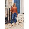 imageZeagoo Womens T Shirts Long Sleeve V Neck Basic Tee Soft Casual Loose Fit Fall Tops Outfits 2025Pumpkin