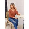 imageZeagoo Womens T Shirts Long Sleeve V Neck Basic Tee Soft Casual Loose Fit Fall Tops Outfits 2025Pumpkin