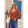 imageZeagoo Womens T Shirts Long Sleeve V Neck Basic Tee Soft Casual Loose Fit Fall Tops Outfits 2025Pumpkin
