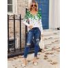imageZeagoo Womens T Shirts Long Sleeve V Neck Basic Tee Soft Casual Loose Fit Fall Tops Outfits 2025Shamrock White