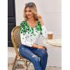 imageZeagoo Womens T Shirts Long Sleeve V Neck Basic Tee Soft Casual Loose Fit Fall Tops Outfits 2025Shamrock White