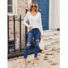 imageZeagoo Womens T Shirts Long Sleeve V Neck Basic Tee Soft Casual Loose Fit Fall Tops Outfits 2025White