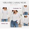 imageZeagoo Womens T Shirts Long Sleeve V Neck Basic Tee Soft Casual Loose Fit Fall Tops Outfits 2025White