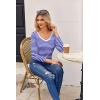 imageZeagoo Womens T Shirts Long Sleeve V Neck Basic Tee Soft Casual Loose Fit Fall Tops Outfits 2025White Blue Striped