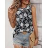 imageZeagoo Tank Tops for Women Sleeveless Eyelet Shirts High Neck Cute Summer Top Loose Fit SXXL01floral Black