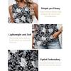 imageZeagoo Tank Tops for Women Sleeveless Eyelet Shirts High Neck Cute Summer Top Loose Fit SXXL01floral Black