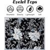 imageZeagoo Tank Tops for Women Sleeveless Eyelet Shirts High Neck Cute Summer Top Loose Fit SXXL01floral Black