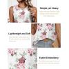imageZeagoo Tank Tops for Women Sleeveless Eyelet Shirts High Neck Cute Summer Top Loose Fit SXXL02floral White