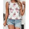 imageZeagoo Tank Tops for Women Sleeveless Eyelet Shirts High Neck Cute Summer Top Loose Fit SXXL02floral White