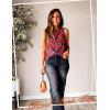 imageZeagoo Tank Tops for Women Sleeveless Eyelet Shirts High Neck Cute Summer Top Loose Fit SXXL03floral Red