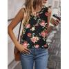 imageZeagoo Tank Tops for Women Sleeveless Eyelet Shirts High Neck Cute Summer Top Loose Fit SXXL04floral Rose