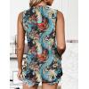 imageZeagoo Tank Tops for Women Sleeveless Eyelet Shirts High Neck Cute Summer Top Loose Fit SXXL06paisley Blue