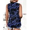 imageZeagoo Tank Tops for Women Sleeveless Eyelet Shirts High Neck Cute Summer Top Loose Fit SXXL10floral Dark Blue