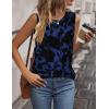 imageZeagoo Tank Tops for Women Sleeveless Eyelet Shirts High Neck Cute Summer Top Loose Fit SXXL10floral Dark Blue