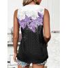 imageZeagoo Tank Tops for Women Sleeveless Eyelet Shirts High Neck Cute Summer Top Loose Fit SXXL11floral Purple