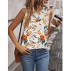 imageZeagoo Tank Tops for Women Sleeveless Eyelet Shirts High Neck Cute Summer Top Loose Fit SXXL12floral Orange