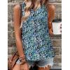 imageZeagoo Tank Tops for Women Sleeveless Eyelet Shirts High Neck Cute Summer Top Loose Fit SXXL14floral Blue