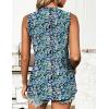 imageZeagoo Tank Tops for Women Sleeveless Eyelet Shirts High Neck Cute Summer Top Loose Fit SXXL14floral Blue