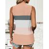 imageZeagoo Tank Tops for Women Sleeveless Eyelet Shirts High Neck Cute Summer Top Loose Fit SXXL16colorblock Peach