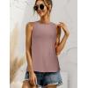 imageZeagoo Tank Tops for Women Sleeveless Eyelet Shirts High Neck Cute Summer Top Loose Fit SXXLDusty Pink